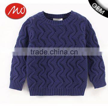 boys deep blue water ripple pullover woolen sweater designs for kids with low prices