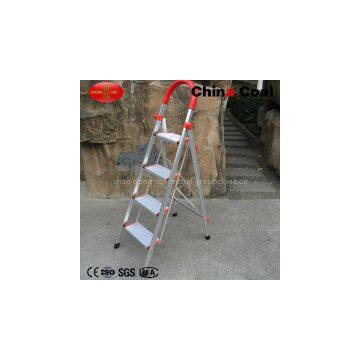 wide 4 steps household foldable aluminum ladder with handrail YM304