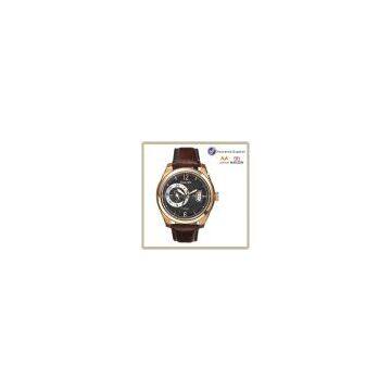 Genuine leather strap mens mechanical automatic watch