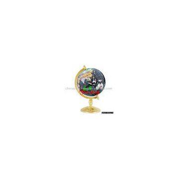 black MOP globe with unbowed golden base