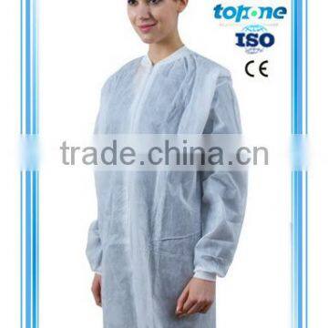Nonwoven Lab Coat/work Suit/visitor Coat With Elastic Cuff and Button photo-4
