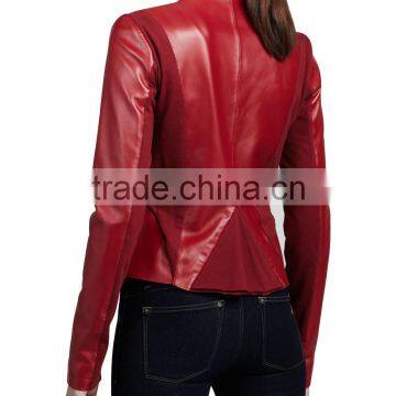 Sexy Drape Front Lambskin Leather Jacket photo-3