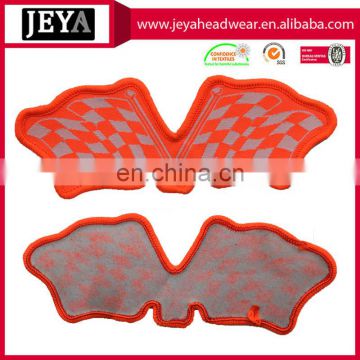 Plaid wing design serging stitch embroidery patches personalized hat patches embroidered