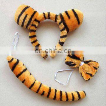 HBN-1454 Tiger ear headband with bow tie and tail