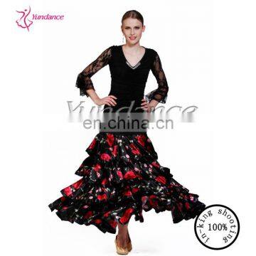 AB023 Dance practice fuffly waves flamenco dress