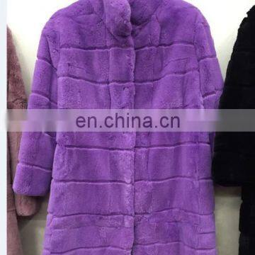 New Fashioned Rex Rabbit Fur Coat Whole Rabbit Fur Skin Women Clothes