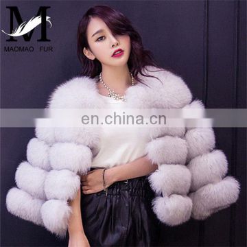 2016 Fashion Latest Coat Designs for Women / Natural Fox Fur Women Coat