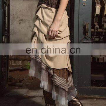 Steampunk Long Asymetrical Style Layered Skirt photo-5