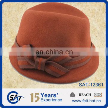 2014 Japan new style cloche hat/100% wool felt bucket hat/orange hat for women