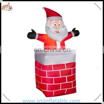 Promotion inflatable Christmas santa claus,inflatable chinmey show up santa decor from china manufacturer