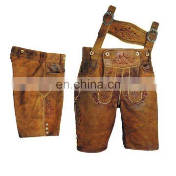 2015 High quality embroidery oktoberfest lederhosen bavarian lederhosen kniebund lederhosen Mens all size (bavarian lederhosen)