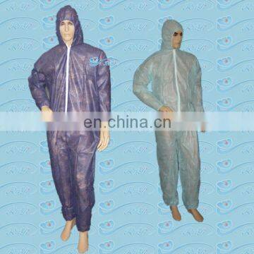 disposable nonwoven coverall with hood&zipper