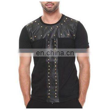 vampire t shirts - fashion t shirts with bottom and shoulder Leather with stud -