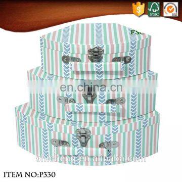 Kids Barbie Doll Cardboard Paper Suitcase With Metal Lock photo-3