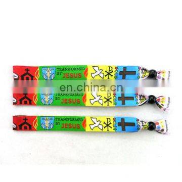 wholesale heat transfer polyester customized fabric wristbands