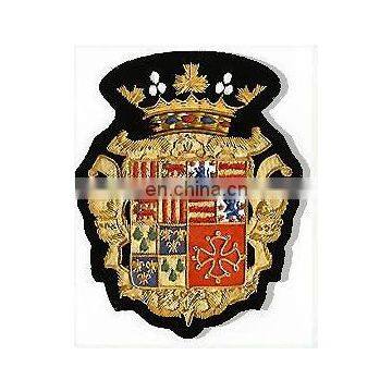 military bullion badges hand embroidery family crest blazer badge Blazer Pocket Badge/University Blazer EB-143