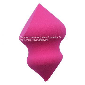 Top and Bottom Two Knife Cut PU Latex -free Powder Puff photo-3