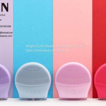 2020 New design Acoustic wave magnetic massage silicone sonic facial cleansing brush sonic face brush OLEN 2020 Waterproof Sonic Face Cleansing Washing Machine Massage Brush Electric Silicone Facial Cleanser Brush