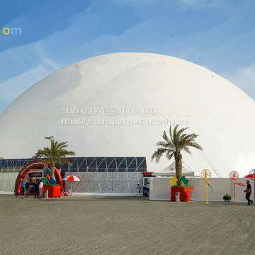 customized 55m diameter outdoor geodesic dome tent used for exhibition,festival,wedding,party,event