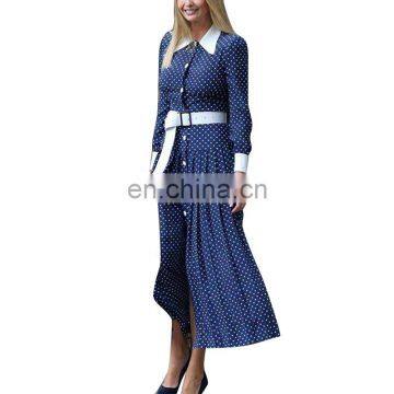 TWOTWINSTYLE Elegant Summer Dress Women Long Sleeve High Waist Midi Fashion