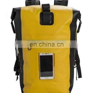 500D PVC Waterproof dry bag backpack with comfortable back cushion