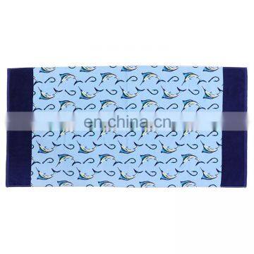 2019Hot Selling Comfortable Blue 100%Cotton Photo Printed Rectangle Sand Free Beach Towels With Best Price