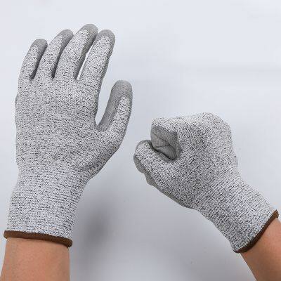 Anti Cut Level 5 PU Coated High Dexterity Cut Resistant Gloves photo-4