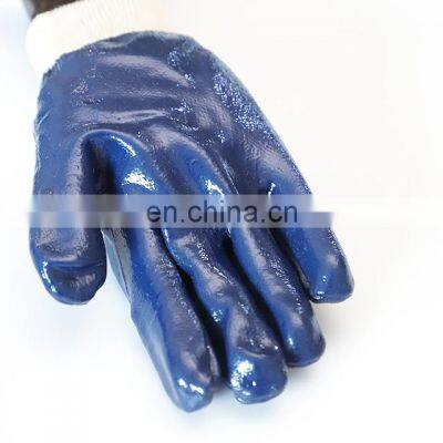 Full Coated Nylon Liner Oil Industry Cotton Winter Nitrile Coated Heavy Duty Safety Cuff Gloves photo-5