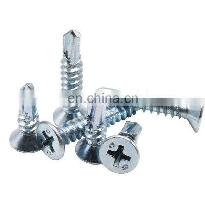 carbon steel galvanizing countersunk flat head self drilling screw