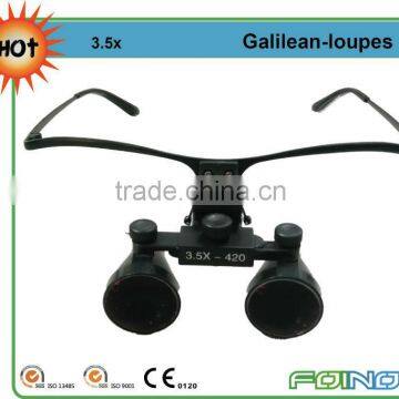 2.5x/3x/3.5x CE marked Galilean-loupes dental loupes with light or without light