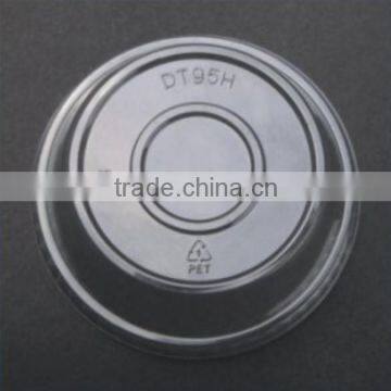 PET material plastic lid with diameter 95mm, "T" shape lid for cold beverage cups