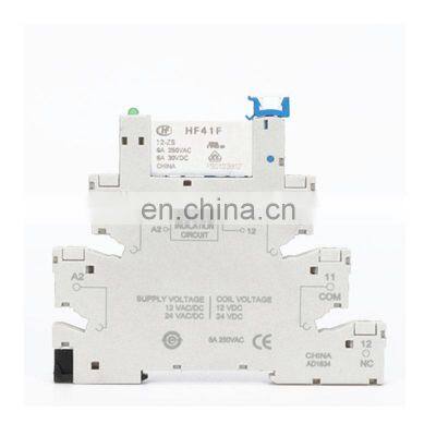 Din Rail Relay Module Switch HF41F 12V 24V DC Integrated PCB Board SSR Solid Sate Relay Interface Voltage Contact Relay Module photo-4