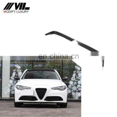 Modify Luxury Carbon Fiber Front Bumper Foglamp Cover for Alfa Romeo Giulia 2017-2020