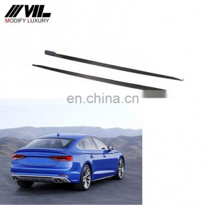 S5 Carbon Fiber Car Side Sills for Audi A5 S5 SLINE Sedan 4-Door 2017-2019