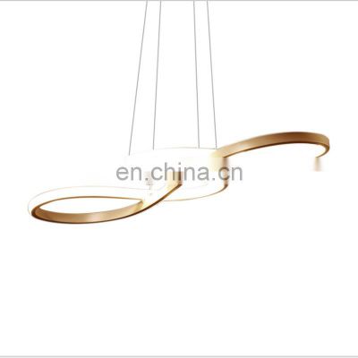 Modern Linear Nordic Chandelier Music Note Pendant Light with Remote Control