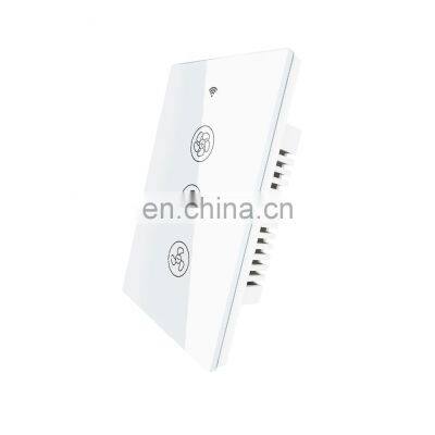 Tuya wifi smart switch US standard rf radio frequency remote control touch switch Alexa vioce control,adjust wind speed at will