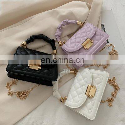 Wholesale Womens Popular Korean, Fashion Chains Crossbody Portable Small Square Shoulder Bags/