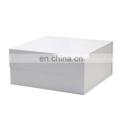 28cm custom luxury rigid cardboard square white folding paper gift boxes