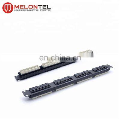 MT-4007-24 High Quality 19 Inch 1U 24 Port Cat5e Cat6 Amp Patch Panel With Krone IDC