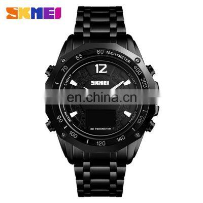 SKMEI 1464 Minimalist Analog Digital Men Business Watches Stainless Steel OLED Display Compass Sports Watch photo-3