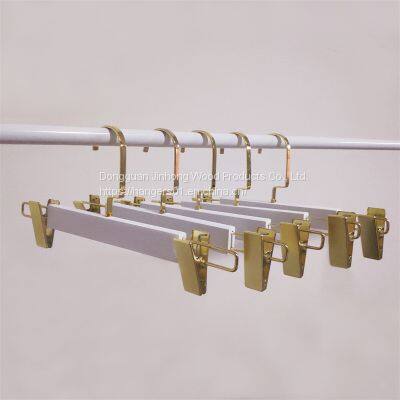 Clothing Store White Wood Trousers Rack Household Balcony Telescopic Pants Hanging Drying Skirt Socks Underwear Multi-functional Hanger Storage Artifact photo-3