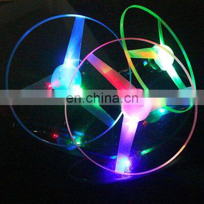 Kid Sports Pull Line Saucer Toys Children Outdoor Fun Rotating Flying Toy LED Light Processing Flash Flying Toy For Parks Beach photo-3