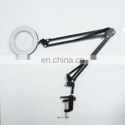 New Upmarket Handicraft Beauty Worktable Lamp Tricolor Adjust Stepless Dimming USB Button Switch 5D Glasses LED Magnifying Lamp photo-2