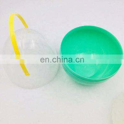 Egg Shape Flat Bottom Big Plastic Easter Egg Box with Handle