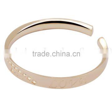 Micro Pave AAA Zircon Fashion Ladies 18K Gold Plated Copper Bracelet