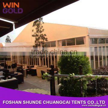 Custom 5m bay 20 by 30 meter cheap party tents with glass wall 5m side height