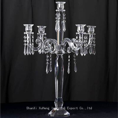 5 Lights Crystal Candlestick Wedding Event Birthday Party Candelabra Centerpieces