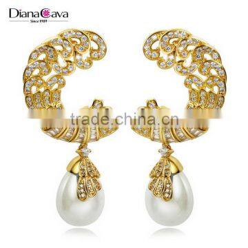 Want Fashion Jewelry Pictures Pearl Deluxe Top Grade Cubic Zirconia Earrings Designs