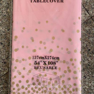 Waterproof 137274cm Gold Stamping Tablecloths - Disposable for Birthday & Holiday Parties photo-5