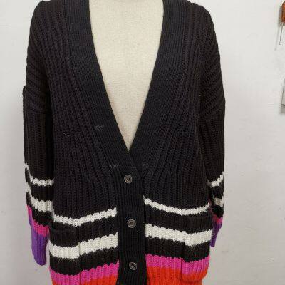 Women' Knitted Sweater Cardigan Knitwear Tops Acrylic Blend Solid Color Autumn Winter Fashion